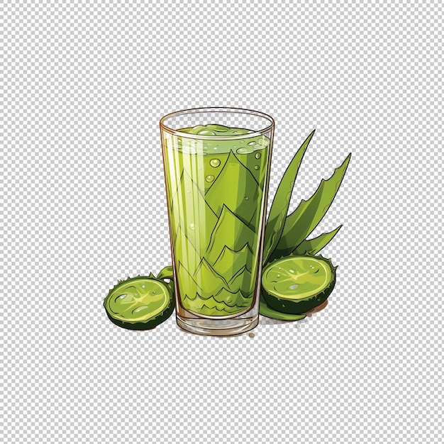 PSD el logotipo de la pegatina aloe vera juice con fondo aislado