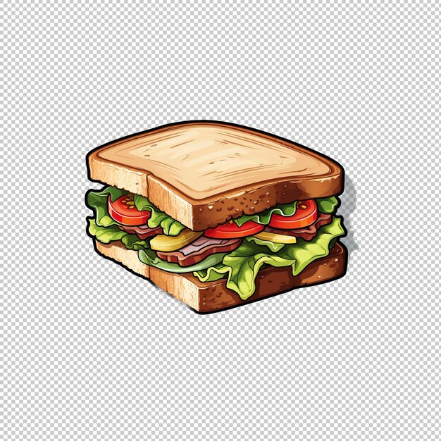 PSD el logotipo de la pegatina blt sandwich con fondo aislado