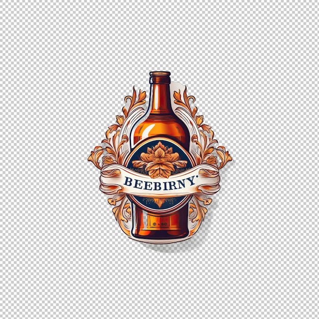 El logotipo de la pegatina brandy aislado el fondo aislado