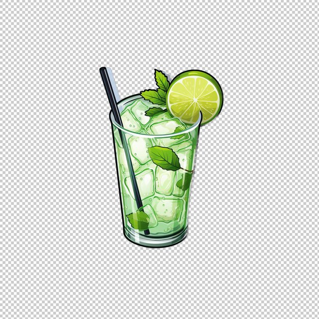 PSD el logotipo de la pegatina caipirinha está aislado en el fondo.