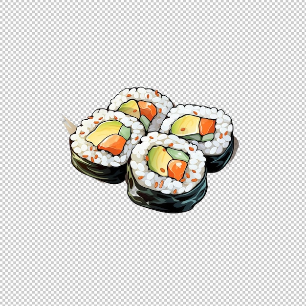 PSD el logotipo de la pegatina california roll con fondo aislado