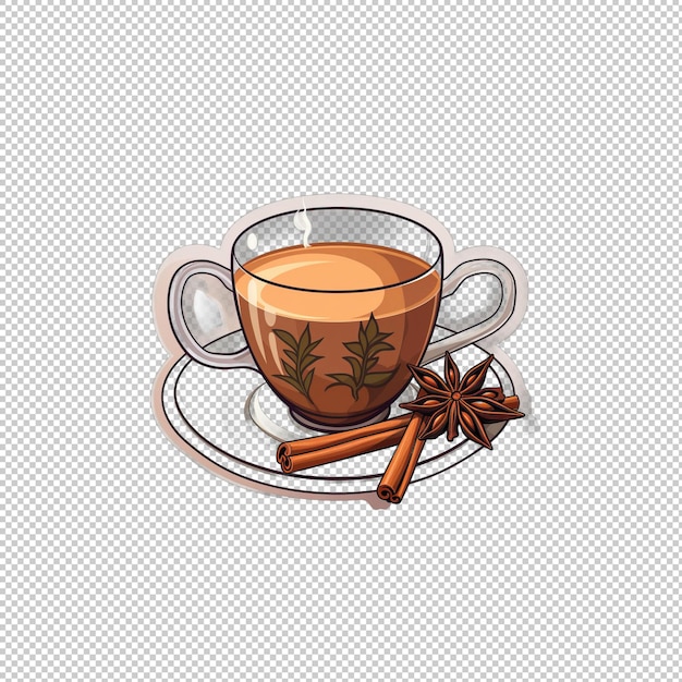 El logotipo de la pegatina chai tea aislado isolado de fondo