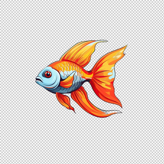 PSD el logotipo de la pegatina el fondo aislado de los peces