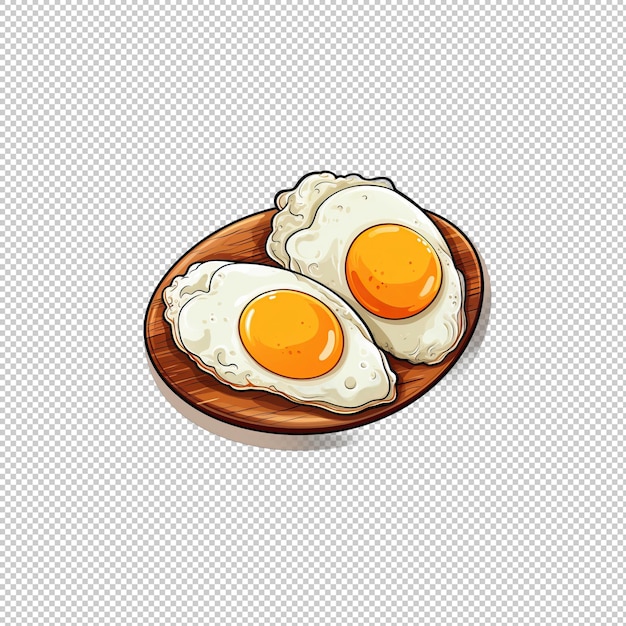 PSD el logotipo de la pegatina fried eggs está aislado en el fondo.
