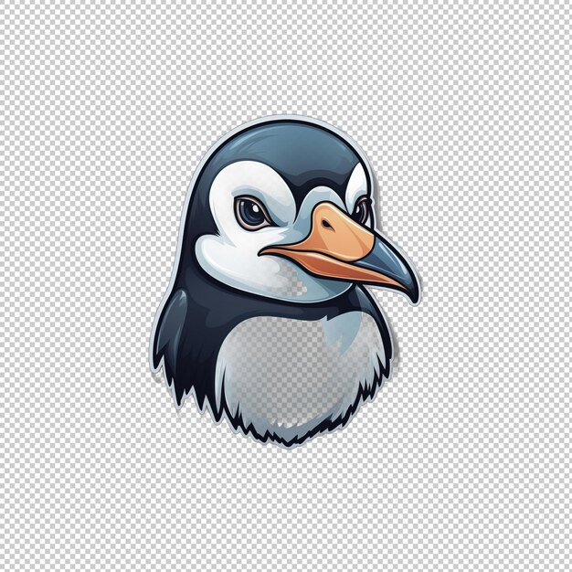 PSD logotipo de la pegatina isola de fondo aislado del pingüino