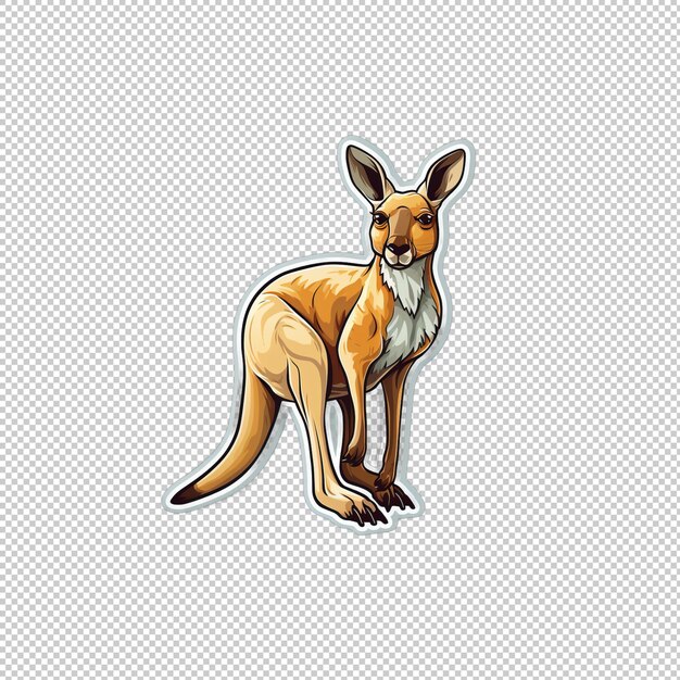 PSD el logotipo de la pegatina kangaroo aislado de fondo aislado