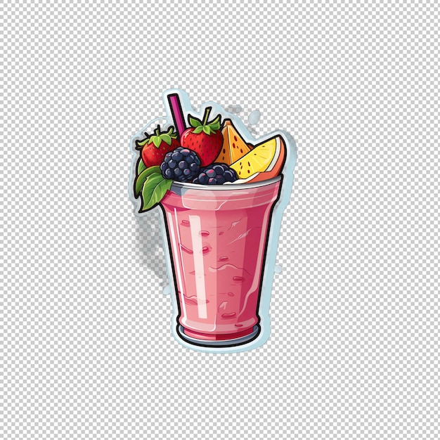 El logotipo de la pegatina smoothie aislado el fondo aislado