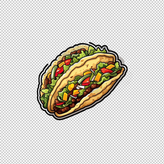 PSD el logotipo de la pegatina tacos aislado el fondo aislado