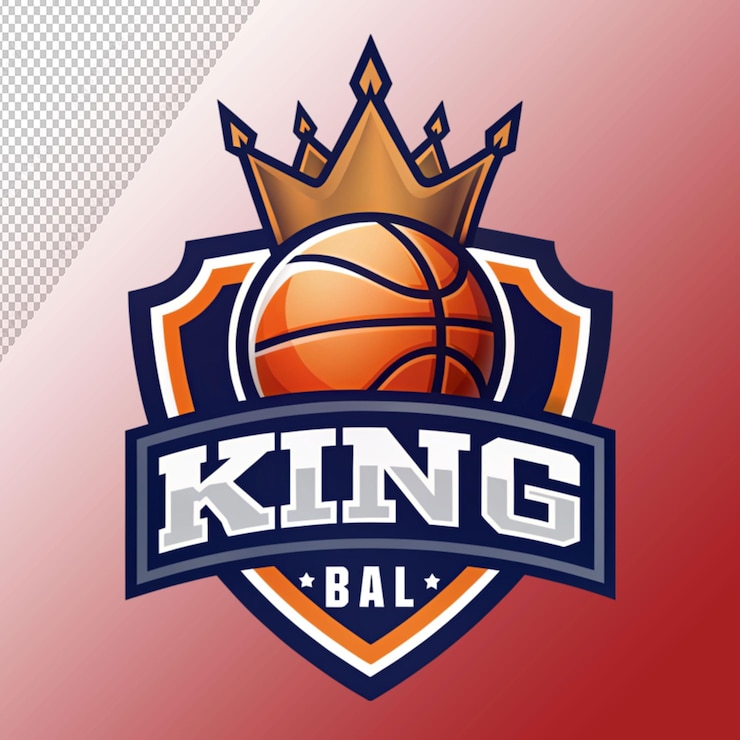 PSD el logotipo de la pelota de baloncesto del rey en un fondo transparente