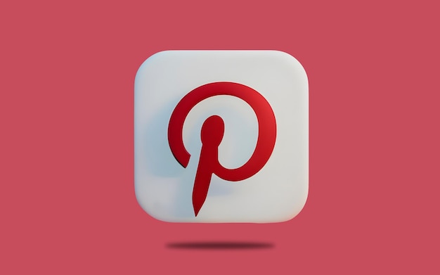 PSD el logotipo de pinterest en 3d