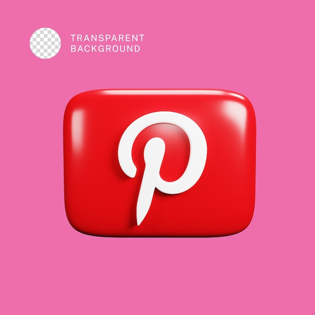 PSD logotipo de pinterest cuadrado 3d psd aislado sobre fondo transparente