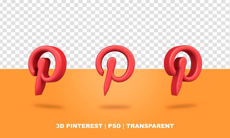 PSD logotipo de pinterest de redes sociales transparente