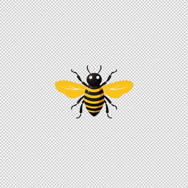 PSD el logotipo plano de la abeja aislado de fondo hig