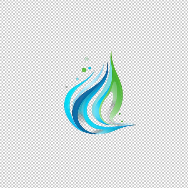 PSD logotipo plano agua espumosa fondo aislado