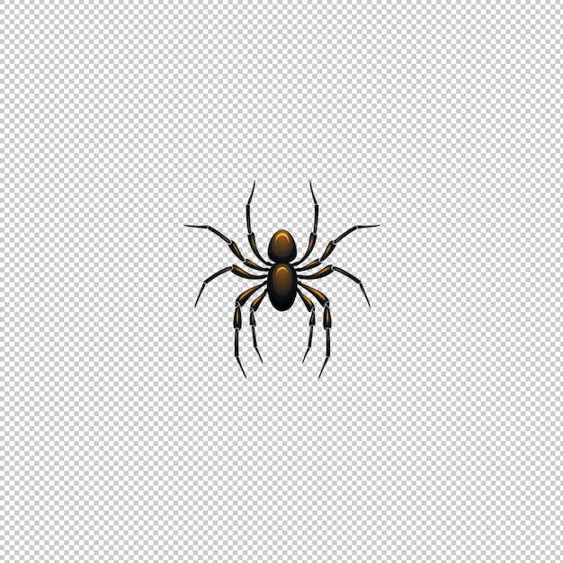 PSD logotipo plano de araña con fondo aislado