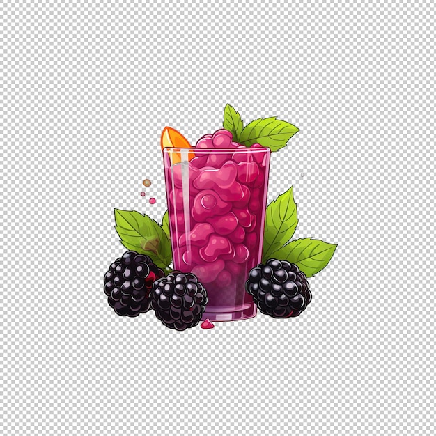 El logotipo plano de blackberry juice está aislado en el fondo