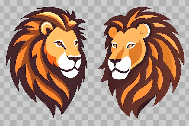 Logotipo plano cabeza de león diseño de ilustración vectorial mínimo generado ai