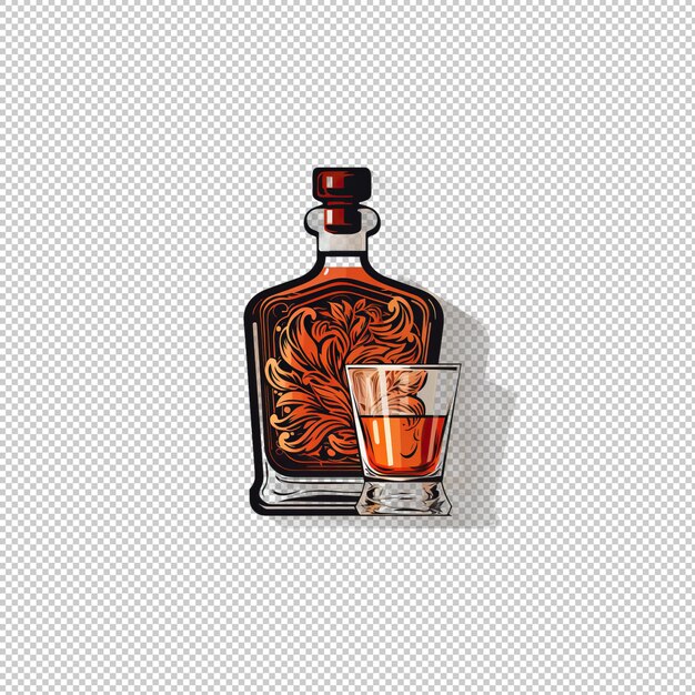 Logotipo plano con fondo aislado de brandy