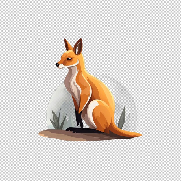 PSD logotipo plano de fondo aislado de wallaby