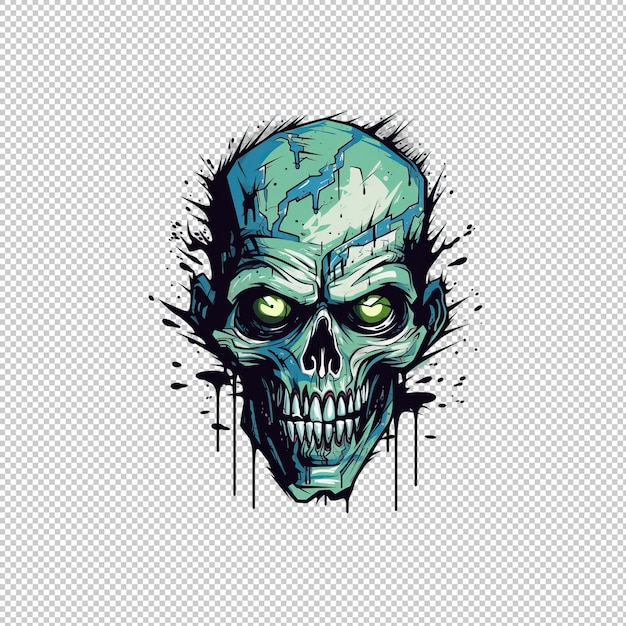 PSD logotipo plano fondo aislado de zombies