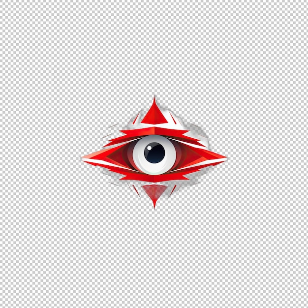 PSD logotipo plano fundo isolado de olho vermelho