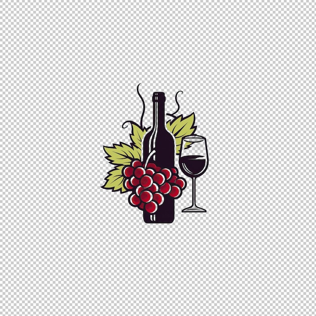 PSD logotipo plano fundo isolado de vinho hi