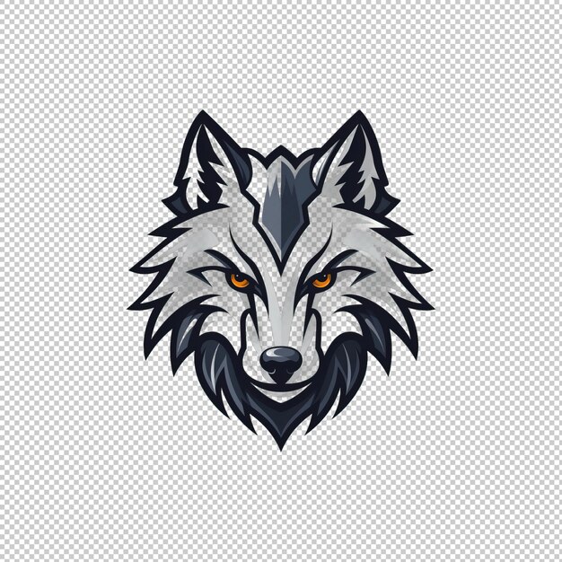 PSD logotipo plano lobo fundo isolado