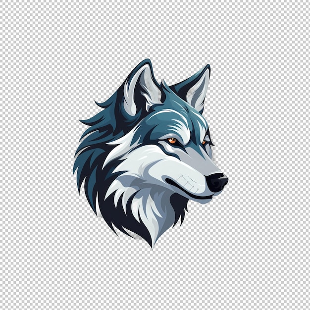 PSD logotipo plano lobo fundo isolado