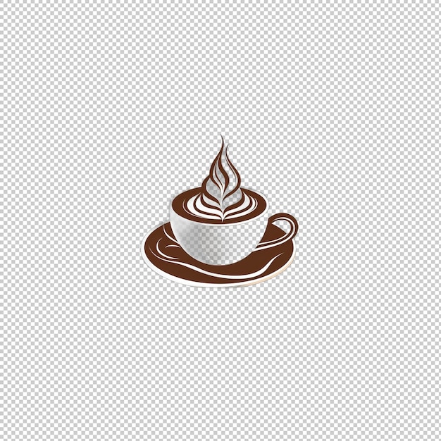 PSD logotipo plano mocha fundo isolado h