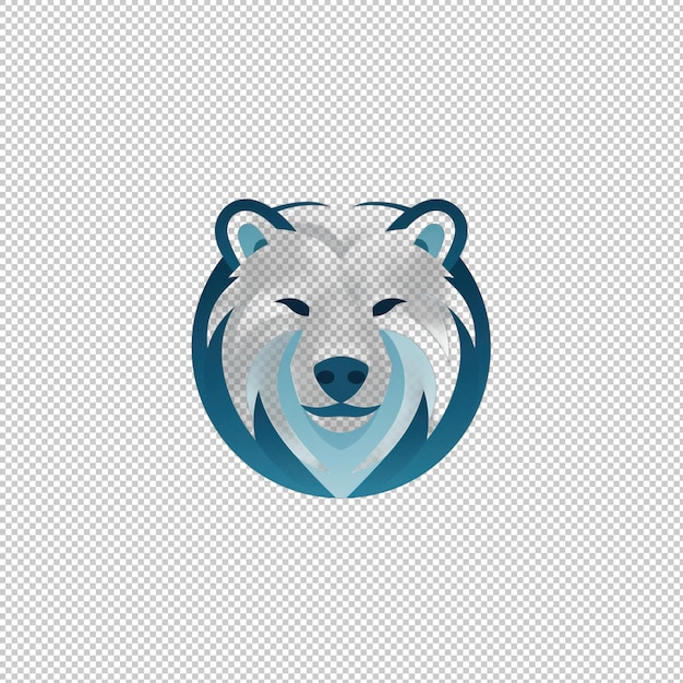 Logotipo plano de oso polar aislado en el fondo