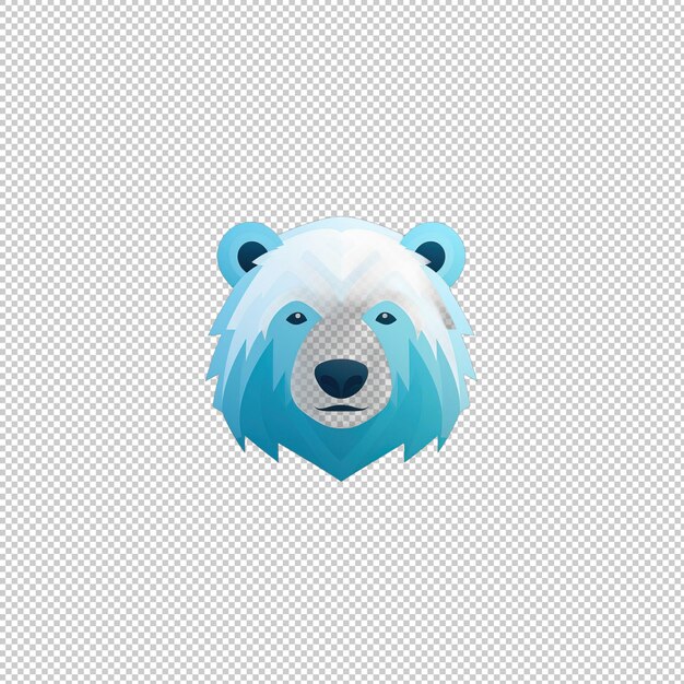 PSD logotipo plano de oso polar aislado en el fondo