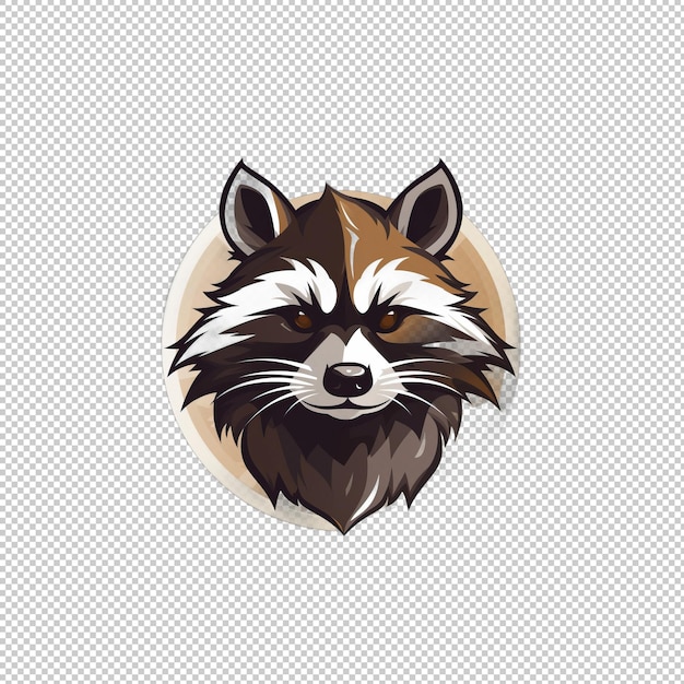 Logotipo plano raccoon de fondo aislado