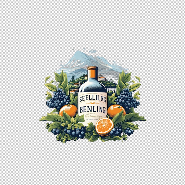 PSD logotipo plano de san pellegrino con fondo aislado