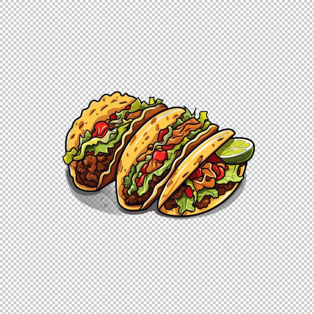 PSD logotipo plano tacos de fondo aislado h