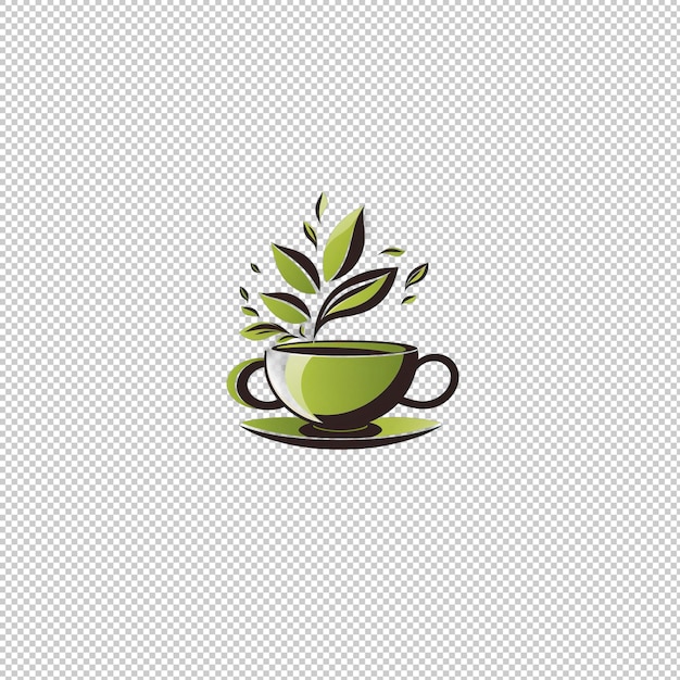 PSD el logotipo plano del té aislado en el fondo