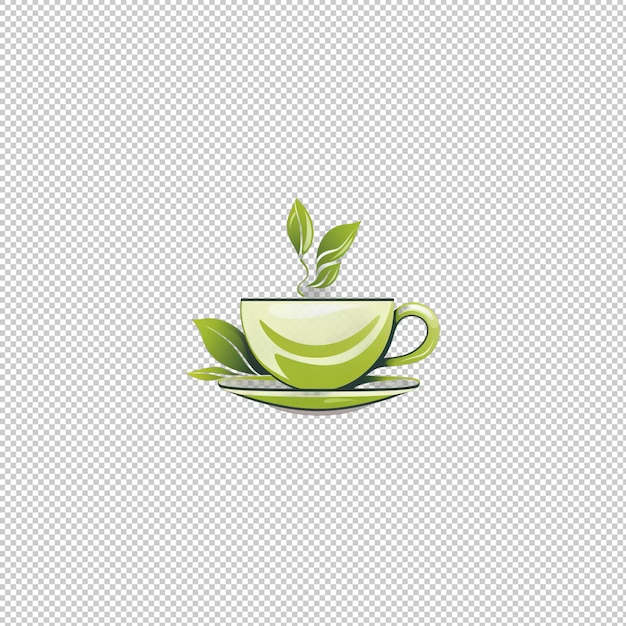 PSD el logotipo plano del té aislado en el fondo
