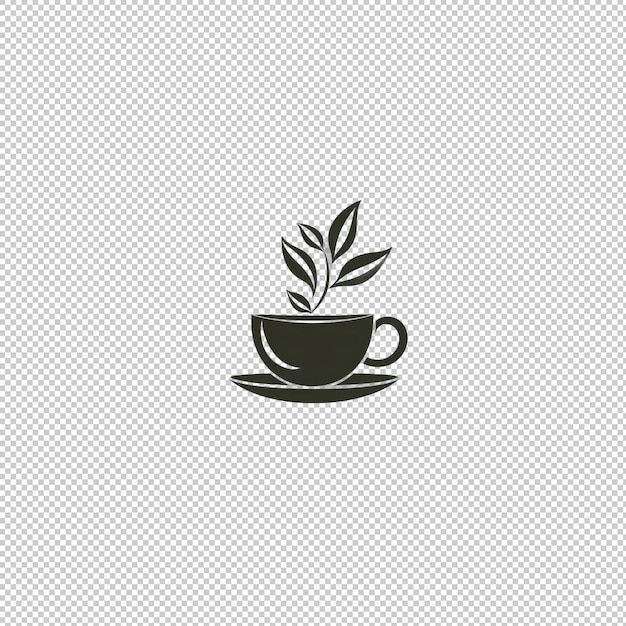 Logotipo plano té negro aislado aislado de fondo