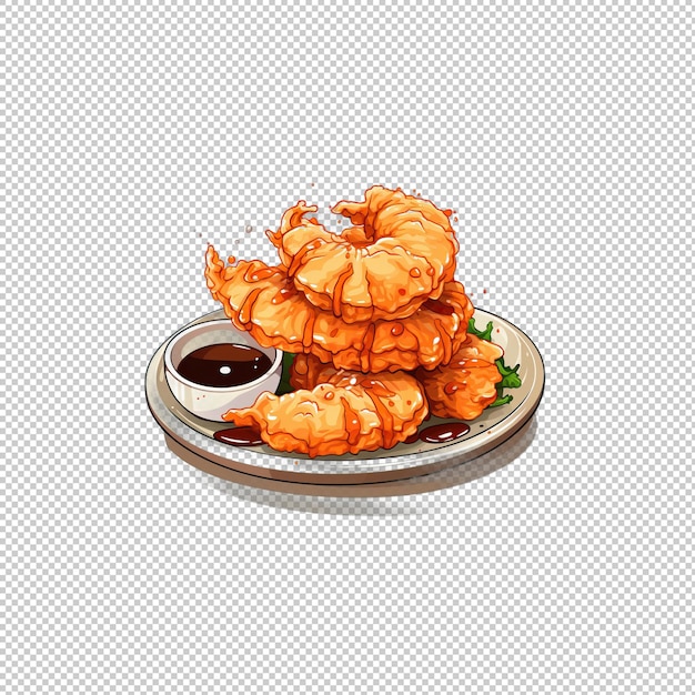 PSD el logotipo plano de tempura con fondo aislado