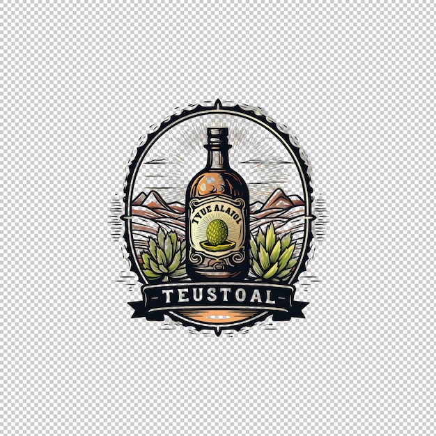 PSD logotipo plano tequila de fondo aislado