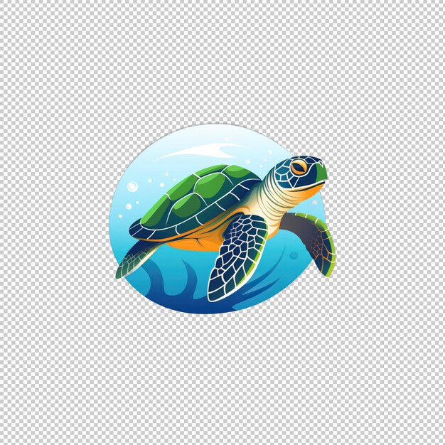 PSD logotipo plano tortuguera de fondo aislado