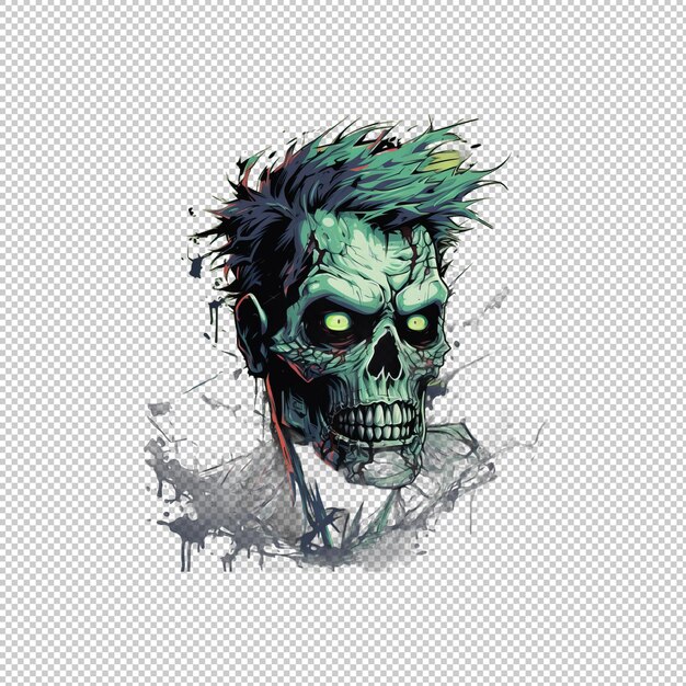 PSD logotipo plano zombie fundo isolado