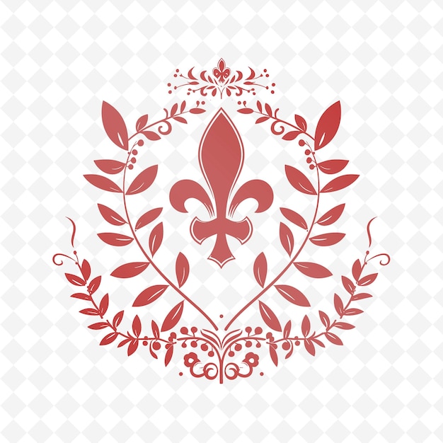 PSD logotipo de la planta de hierba de san juan con borde decorativo y colecciones de diseño vectorial de hierbas naturales