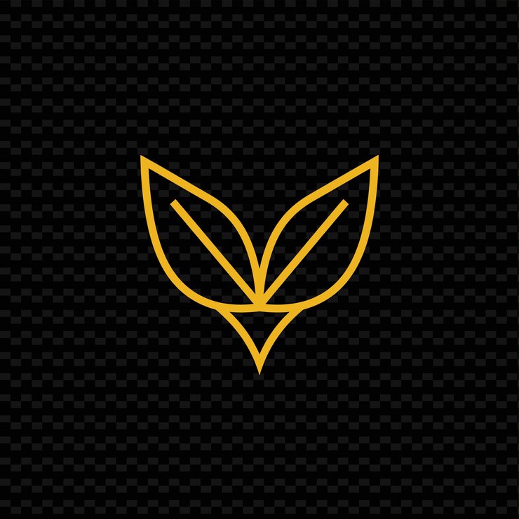 PSD el logotipo de una planta sobre un fondo negro