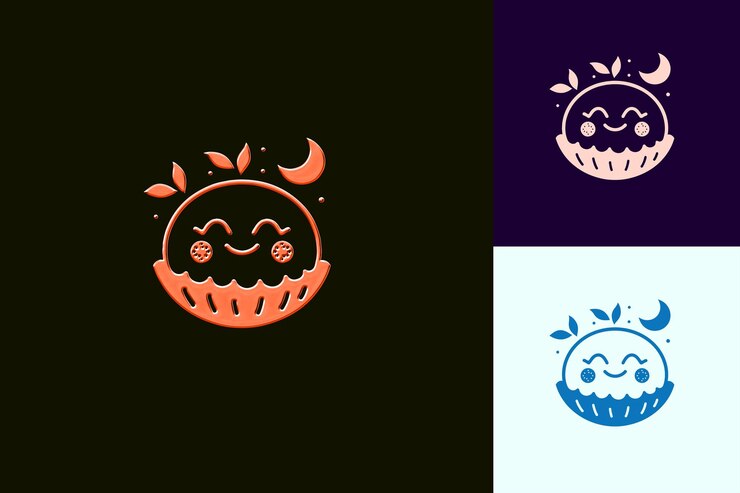 PSD el logotipo del plato de frutas en el medio es un plato de fruta