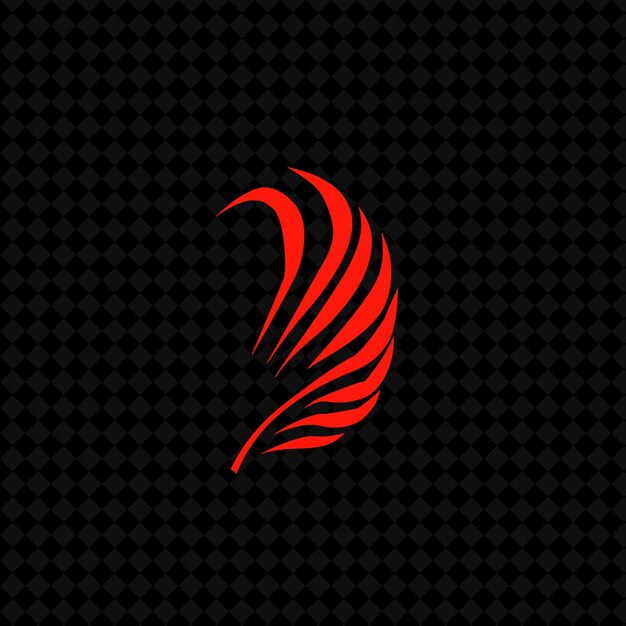 Logotipo de pluma abstracta con líneas decorativas y un Sha curvo Diseños vectoriales creativos de plantas