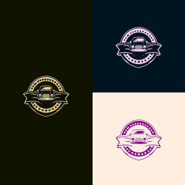 PSD el logotipo del premio de automóviles y transporte con automóviles y diseños vectoriales creativos y únicos