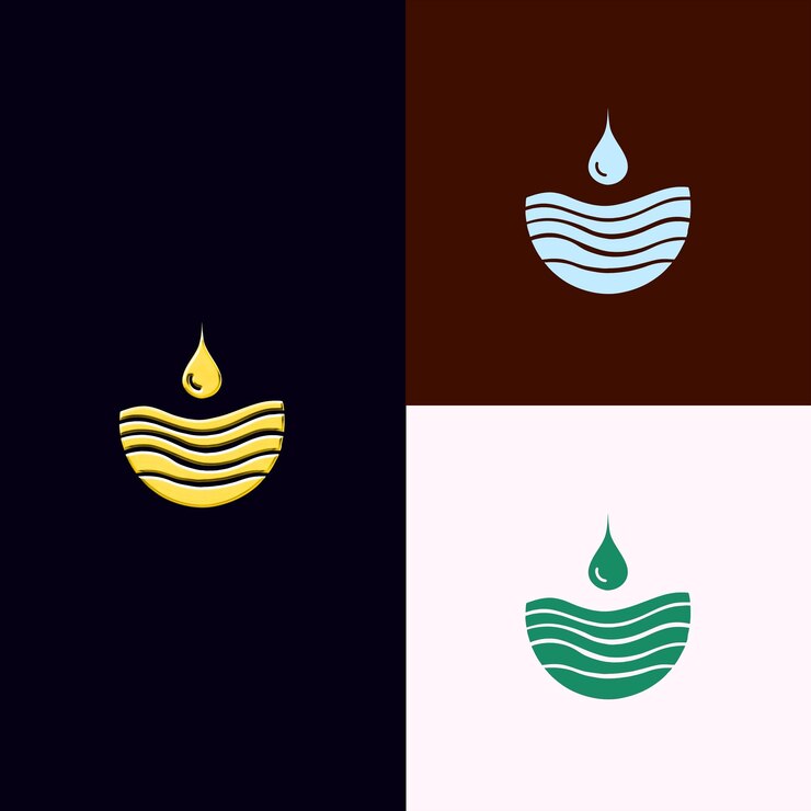 PSD el logotipo del premio de conservación del agua de serene con una gota y un diseño vectorial creativo y único