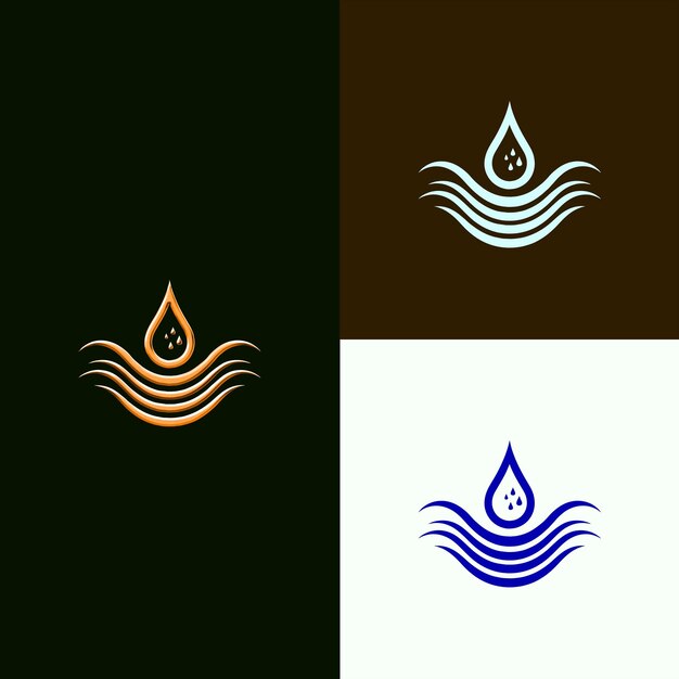 El logotipo del Premio de Conservación del Agua de Serene con una gota y un diseño vectorial creativo y único