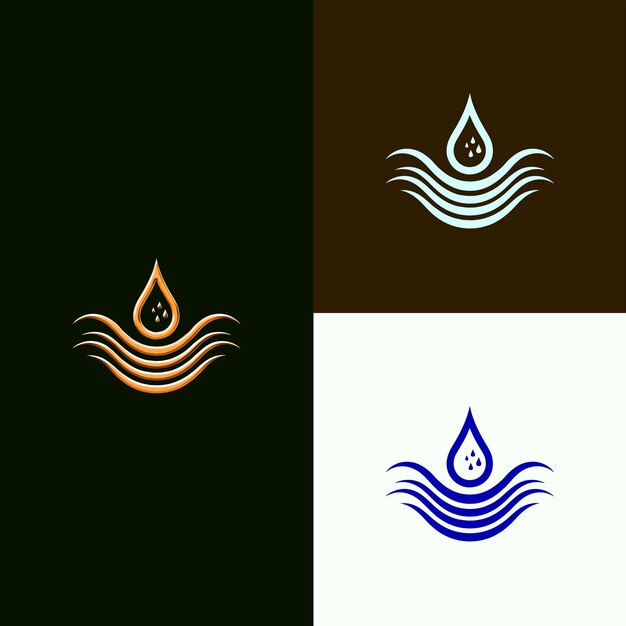 PSD el logotipo del premio de conservación del agua de serene con una gota y un diseño vectorial creativo y único