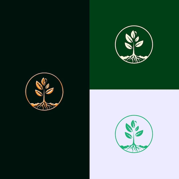 Logotipo del Premio de Expansión de Negocios con un árbol en crecimiento y un globo Diseños vectoriales creativos y únicos